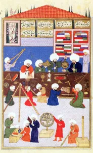 The Turkish astronomer Takiuddin at his observatory at Galata, Istanbul, 1581 The Turkish astronomer Takiuddin at his observatory at Galata, Istanbul, 1581
