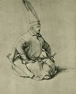 Bellini Prints: Turkish Janissary, 1479-1481, (1943). Creator: Gentile Bellini