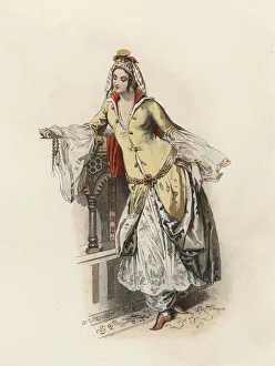 Modern Age Prints: Turkish Princess, in the modern age, color engraving 1870