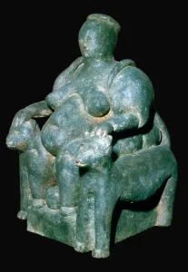 Feline Prints: Turkish sculpture of a mother-goddess on a leopard throne