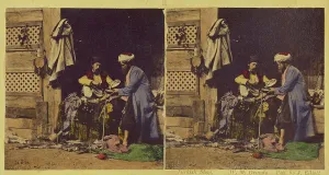 Vendor Prints: Turkish Shop. 1857-1859. Creator: William Morris Grundy