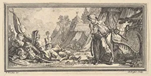 Caparison Prints: Turkish Soldiers Resting, 1746-47. Creator: Claude Augustin Duflos le Jeune