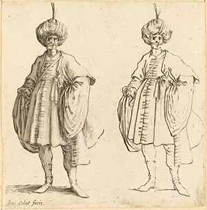Plumed Gallery: Two Turks Dressed in Turbans with a Plume. Creator: Jacques Callot