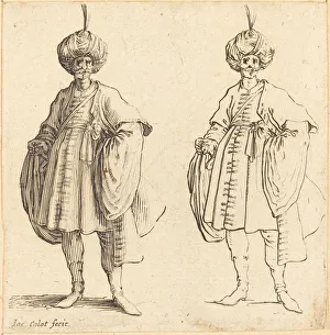 Plumes Prints: Two Turks Dressed in Turbans with a Plume. Creator: Jacques Callot