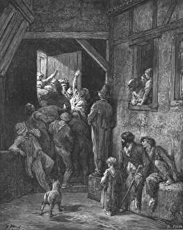 Blanchard Jerrold Prints: Turn Him Out ! - Ratcliff, 1872. Creator: Gustave Doré