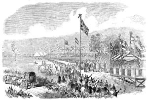 Argentine Prints: Turning the first turf of the Buenos Ayres Great Southern Railway, 1864. Creator: Unknown