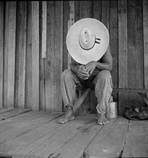 Sombrero Prints: Turpentine worker, DuPont, Georgia, 1937. Creator: Dorothea Lange