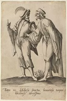 Masquerade Gallery: Turpis res desidiosa senectus... 1597. Creator: Robert Boissard