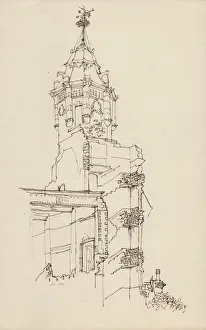 Turret Prints: Turret of ruined building, c1950. Creator: Shirley Markham