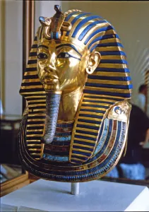 Cairo Prints: Tutankhamun death mask made of solid gold encrusted with precious stones, found by H