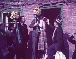Tradition Prints: Tutti Men claiming a kiss, Hocktide Festival