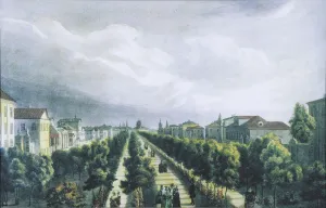 1825 Prints: Tverskoy Boulevard in Moscow, 1825
