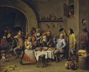 Twelve Days Of Christmas Gallery: Twelfth Night party, 1650-1660. Artist: Teniers, David, the Younger (1610-1690)