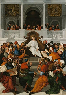 The Twelve-Year-Old Jesus Teaching in the Temple, 1524. Artist: Mazzolino, Ludovico (1480-1528)