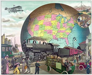 Telegraph Poles Prints: Twentieth Century Transportation, c. 1910