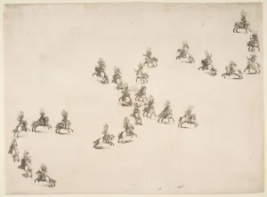 Formation Prints: Twenty-four Cavaliers Form a Double S, 1652. Creator: Stefano della Bella