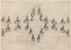 Twenty-Four Cavaliers in an Oval, 1652. Creator: Stefano della Bella Twenty-Four Cavaliers in an Oval, 1652. Creator: Stefano della Bella