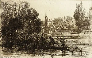 Etching And Drypoint Prints: Twickenham Church, 1865. Creator: Francis Seymour Haden