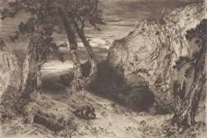 Canine Prints: Twilight in Arizona, 1880. Creator: Thomas Moran