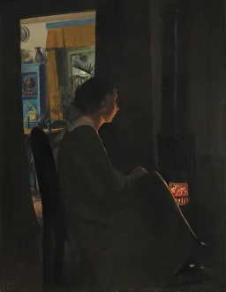 La Ring Prints: Twilight. The Artist's Wife, 1898. Creator: Laurits Andersen Ring