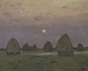 Isaak Ilyich 1860 1900 Gallery: Twilight. The haystacks, 1899. Artist: Levitan, Isaak Ilyich (1860-1900)