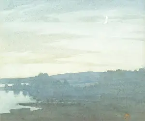 Misty Prints: Twilight Landscape, c1880-1920. Creator: James Cadenhead