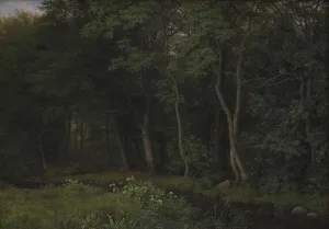 Skovgaard Pc Prints: Twilight Setting in a Wood near Iselingen Manor