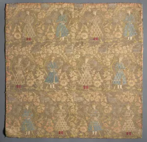 1501 1722 Prints: Twill weave with falconers amid rose bushes, 1650-1699. Creator: Unknown