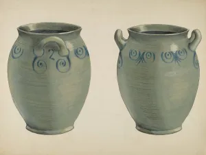 Weiss Fred Prints: Two-Handled Crock, c. 1936. Creator: Fred Weiss