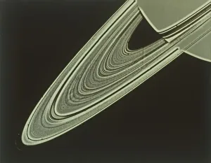 Heritage Space Prints: Two-image mosaic of Saturns Rings, seen from Voyager 1 spacecraft, 1980. Creator: NASA