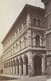 Sommer Prints: Two-storey building with an arcade, Bologna, between 1880-1886. Creator: Giorgio Sommer