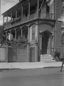 Two-story house, [Johnston House (built 1800) at 281 Meeting Street], Charleston... c1920-c1926. Creator: Arnold Genthe