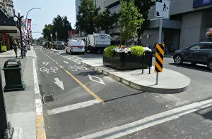 British Columbia Gallery: Two-way cycle route in Victoria, Vancouver Island, British Columbia, Canada. Creator: Unknown