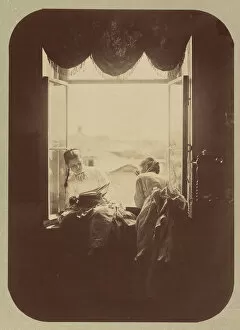 Andrei Karelin Gallery: [Two Young Women at Window], ca. 1870. Creator: Andrei Osipovich Karelin