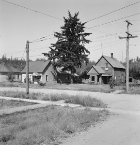 Telephone Post Prints: Type of residence, one block off main street