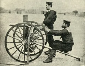 Boer War Collection: Types of Arms - The Maxim Gun, 1900. Creator: Gregory & Co