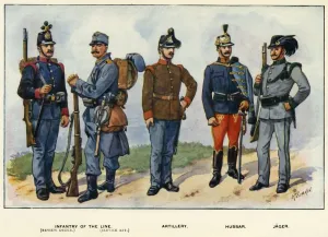 Infantry Prints: Types of the Austro-Hungarian Army, 1919. Creator: Richard Simkin