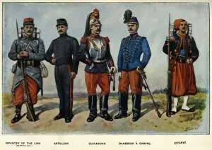 Zouave Gallery: Types of the French Army, 1919. Creator: Richard Simkin