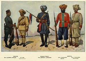 British Indian Army Gallery: Types of the Indian Army, 1919. Creator: Richard Simkin