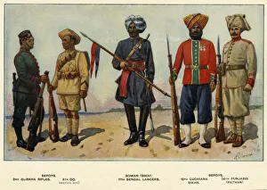 British Indian Army Gallery: Types of the Indian Army, 1919. Creator: Richard Simkin