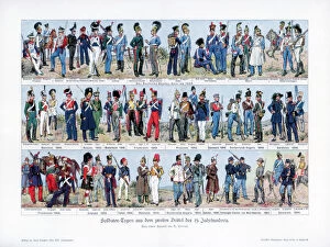 Bulgarian Collection: Types of soldiers from the middle of the 19th century, 1900. Artist: Richard Knotel