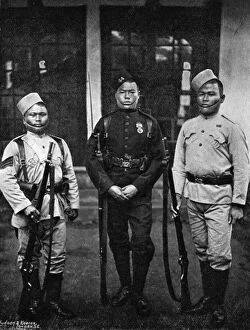 Images Dated 25th August 2009: Types of uniform of the 44th Gurkhas, 1896. Artist: Bourne & Shepherd