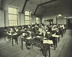 Class Gallery: Typewriting class, Bow and Bromley Commercial Institute, London, 1924