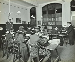 William Street Prints: Typewriting class, Hammersmith Commercial Institute, London, 1913