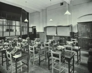 Typewriter Prints: Typewriting room, Balham and Tooting Commercial Institute, London, 1931