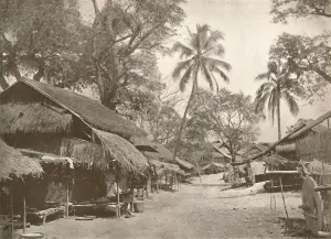 Rowe And Co Prints: A Typical Burmese Village Scene, 1900. Creator: Unknown