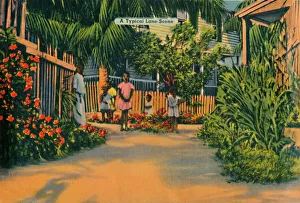 Key West Gallery: A Typical Lane Scene, c1940s