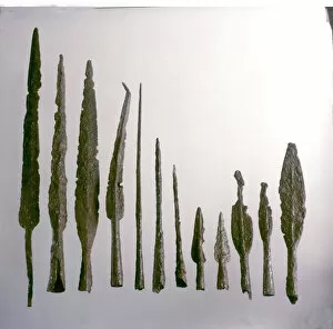 Prehistory Collection: Typology of iron spearheads and arrows, from Echaun