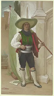 1856 Prints: Tyrolean flag bearer at the wine festival, 1856. Creator: Eduard von Steinle