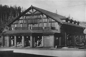Tyrolean influence in the exterior design of the Winema Theater, Scotia, California, 1925 Tyrolean influence in the exterior design of the Winema Theater, Scotia, California, 1925